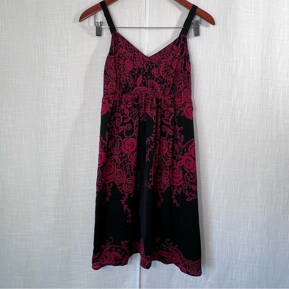 Apt 9 Black Red Gothcore Y2K Style Floral Mini Dress Size S - Picture 1 of 12